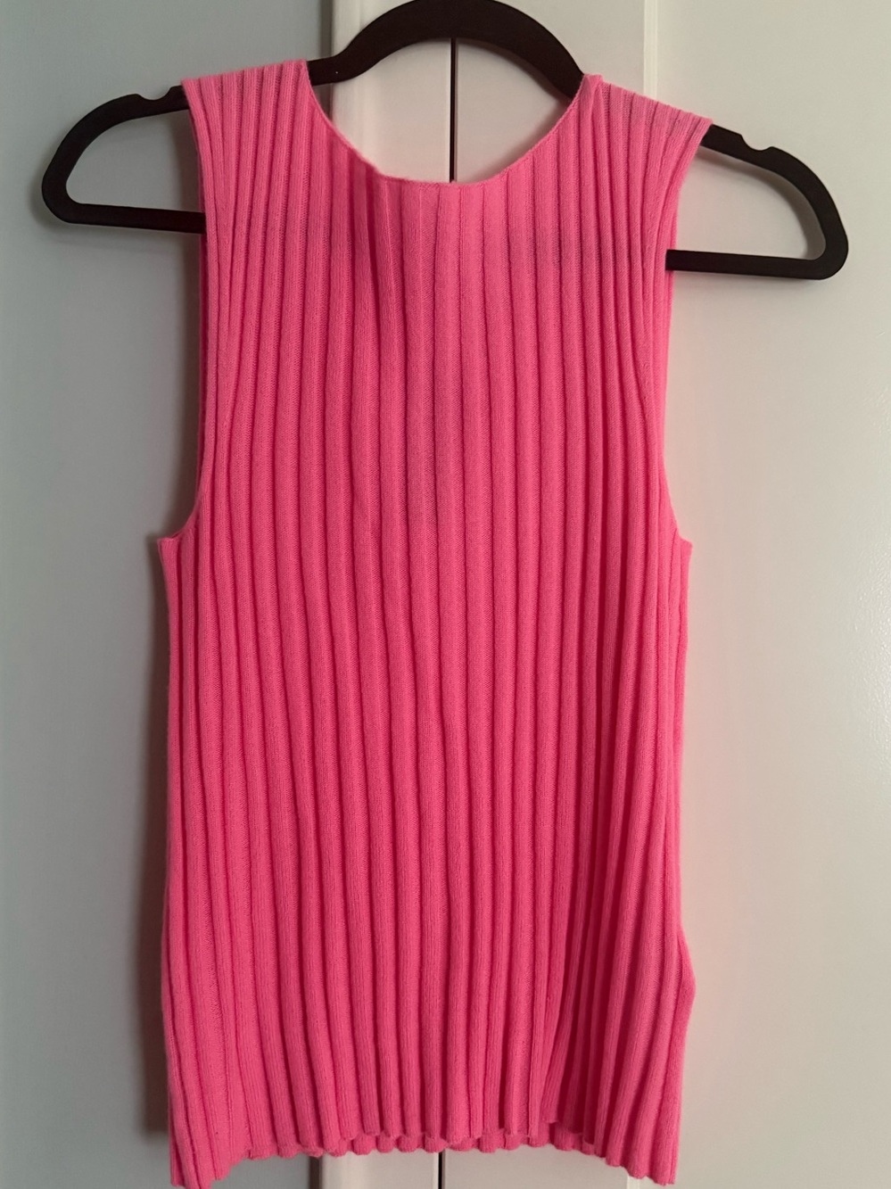 J. Crew Ribbed cashmere Sleeveless Tank in Bright Pink